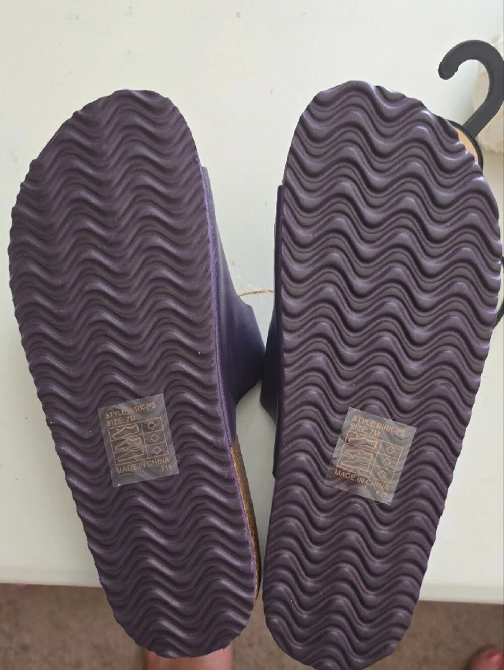 Purple Double-Buckle Slide Sandal